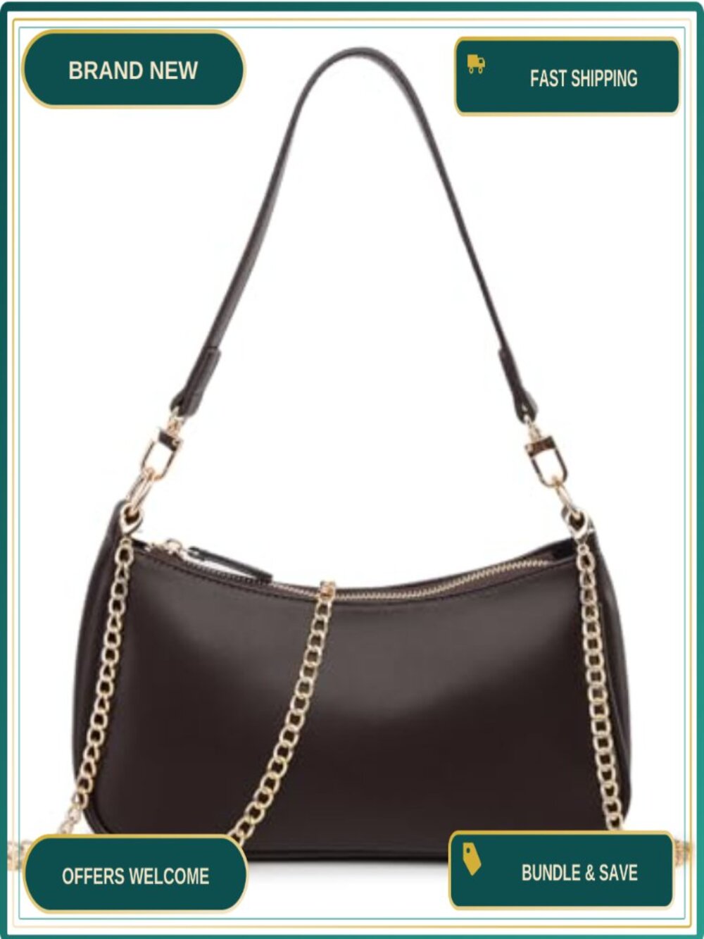 PU Leather Crossbody Shoulder Bag Hobo Purse Zipper